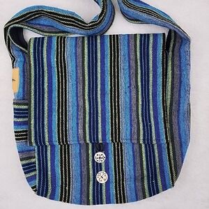 Ganesh Himal Cross Body Shoulder Bag Purse Hand Woven Cotton Multicolor Hippie